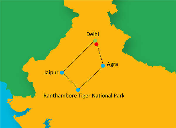 Golden Triangle with Ranthambore Tigers