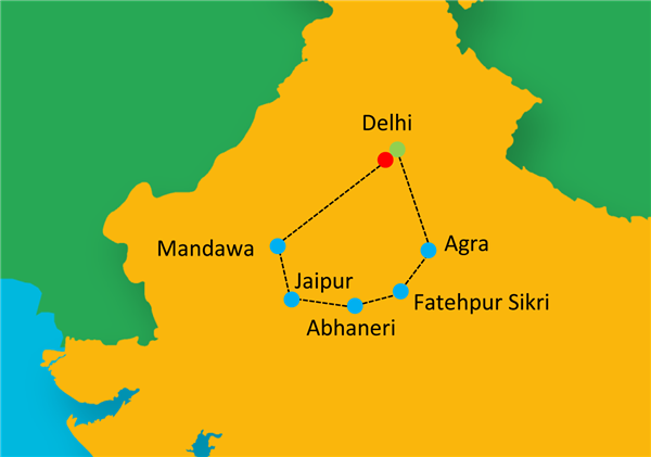 Golden Triangle with Village Experience Map