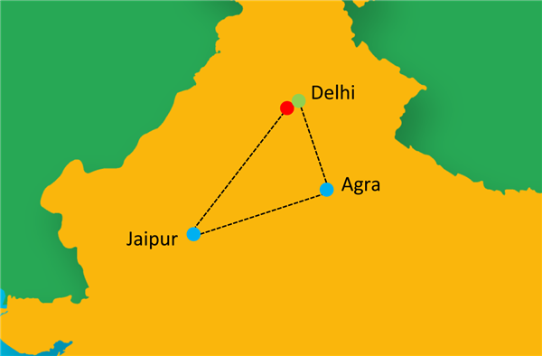 Golden Triangle with Holi Map